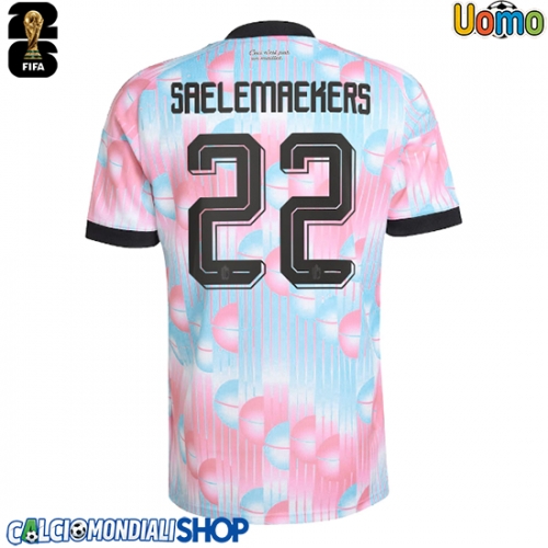Maglie da calcio Belgio Alexis Saelemaekers #22 Seconda Maglia Mondiali 2026  Manica Corta